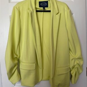Scoop NYC Yellow Blazer Tailored Suit Jacket